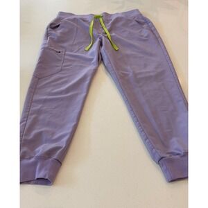 FIGS Lavender Scrub Jogger Pants Green Drawstring Women's Size L/P